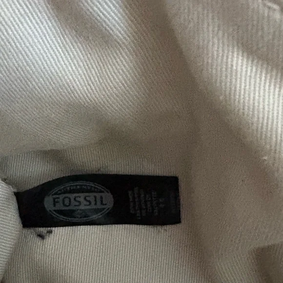 Fossil Cream Leather Tote Bag - Picture 12 of 16